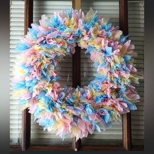 Wreath made with table cloths